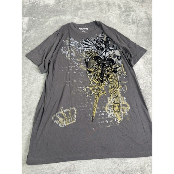 Vintage Y2K Point Zero Short Sleeve T Shirt Men's Size Large Gray Grunge - Picture 1 of 8